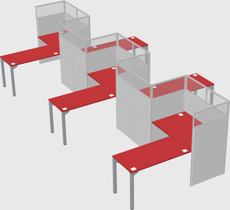 L-shape cubicles
