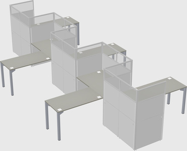 L-shape cubicles