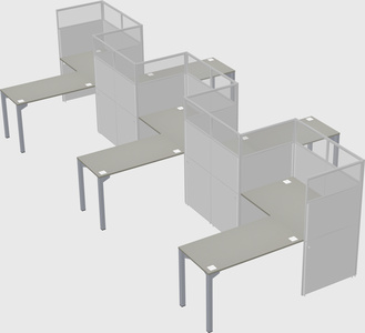 L-shape cubicles