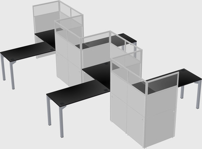 L-shape cubicles