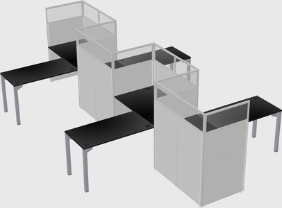 L-shape cubicles