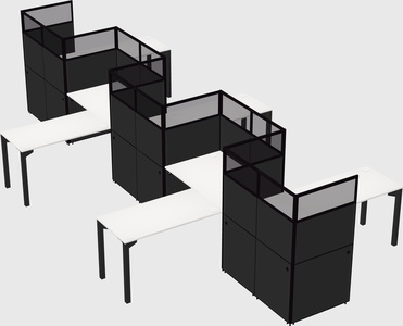 L-shape cubicles