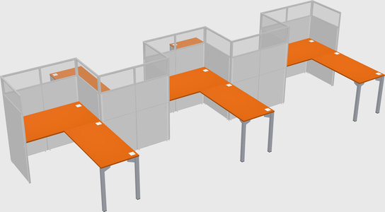 L-shape cubicles
