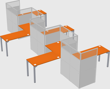 L-shape cubicles