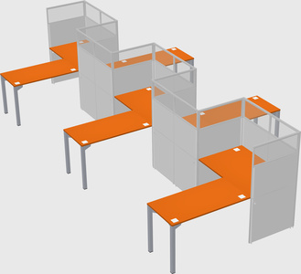 L-shape cubicles