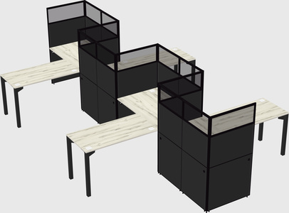 L-shape cubicles