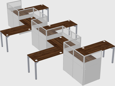 L-shape cubicles