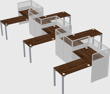 L-shape cubicles
