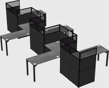 L-shape cubicles