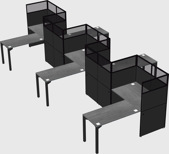 L-shape cubicles
