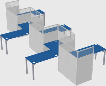 L-shape cubicles