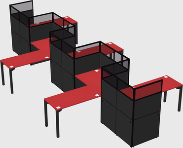 L-shape cubicles