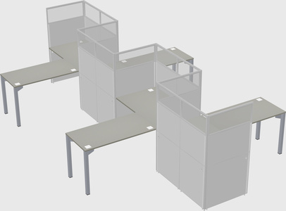 L-shape cubicles