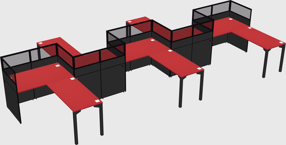 L-shape cubicles