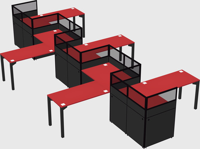 L-shape cubicles