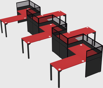 L-shape cubicles