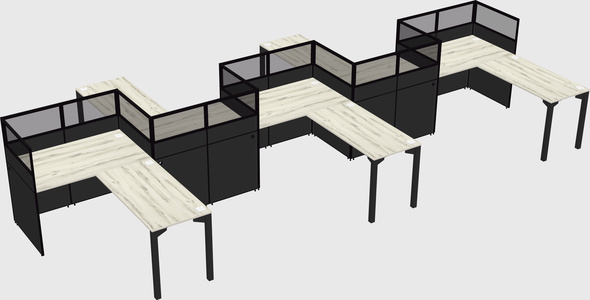 L-shape cubicles