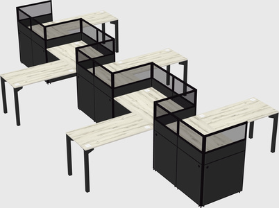 L-shape cubicles