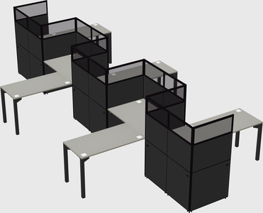 L-shape cubicles
