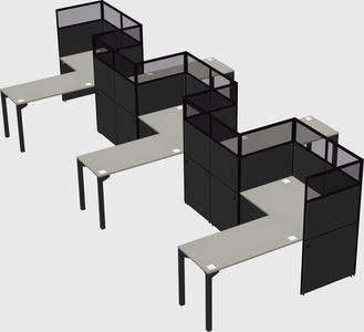 L-shape cubicles
