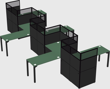L-shape cubicles