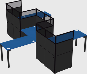 L-shape cubicles