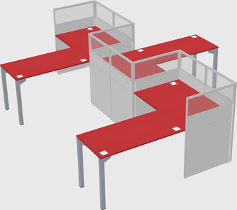 L-shape cubicles