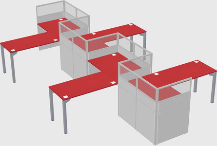 L-shape cubicles