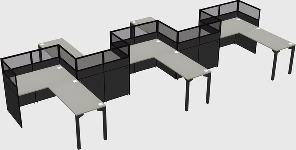 L-shape cubicles