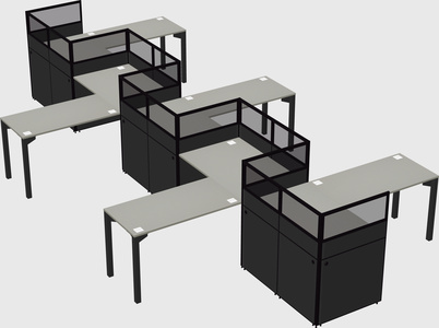 L-shape cubicles