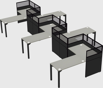 L-shape cubicles