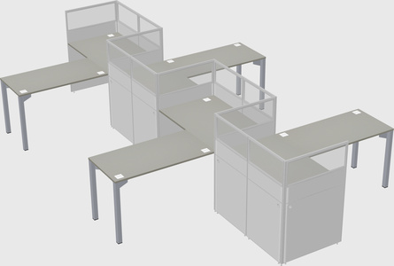 L-shape cubicles