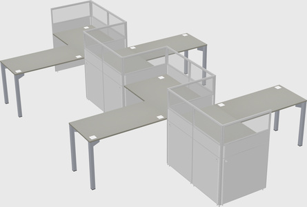L-shape cubicles
