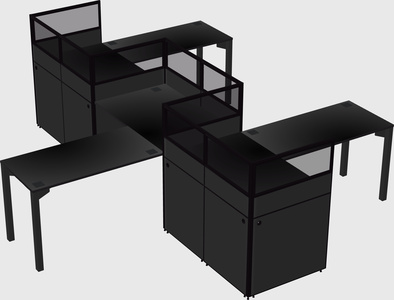 L-shape cubicles