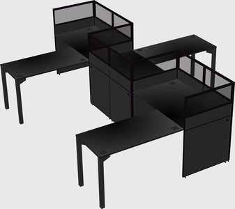 L-shape cubicles