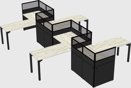 L-shape cubicles