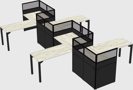 L-shape cubicles