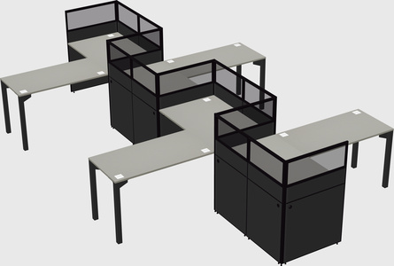 L-shape cubicles