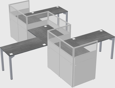 L-shape cubicles