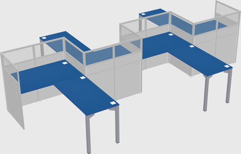 L-shape cubicles