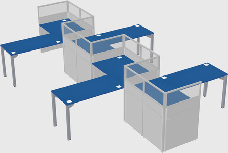L-shape cubicles