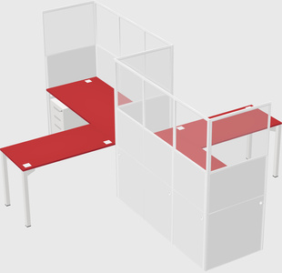 L-shape cubicles