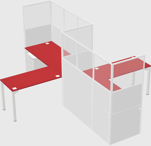L-shape cubicles