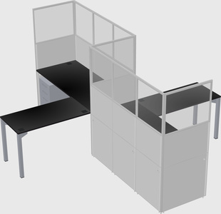 L-shape cubicles
