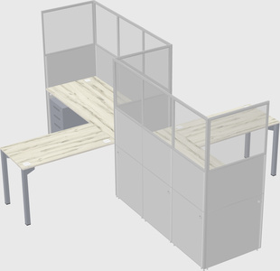 L-shape cubicles