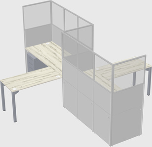 L-shape cubicles