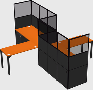 L-shape cubicles
