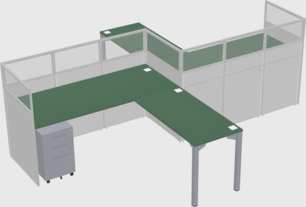 L-shape cubicles