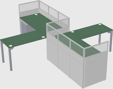 L-shape cubicles