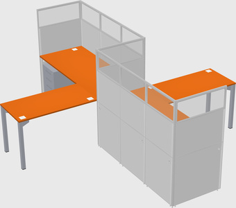 L-shape cubicles